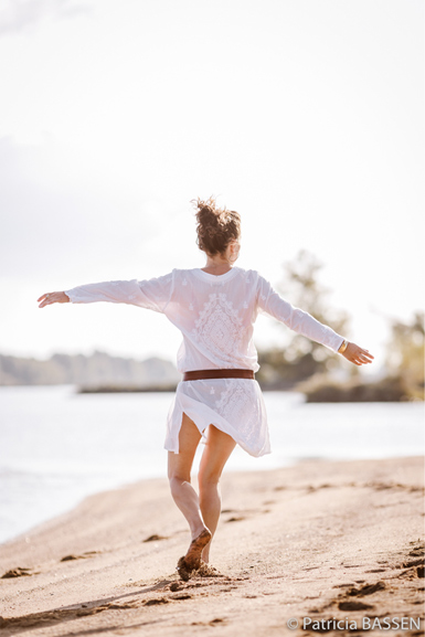 Photo d'Isabelle Charton sur une plage